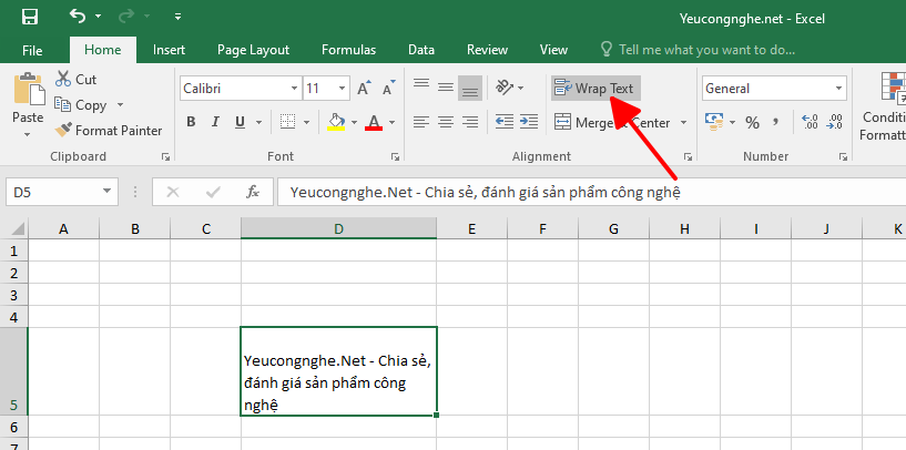 Cách xuống dòng trong Excel